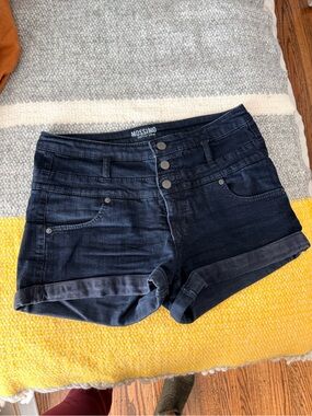 Mossimo Supply Co. Black Denim High-Rise Cuffed Women’s Shorts